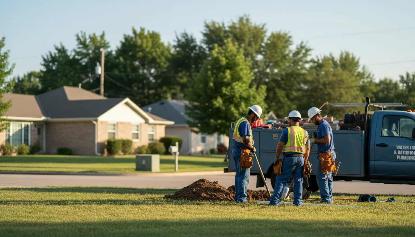 Residential water line and bathroom plumbing service in Thompsons, TX